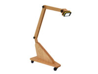 Rolling task light for woodworking shop