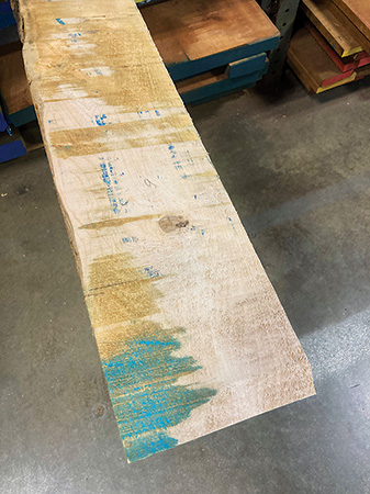 Maple rough sawn lumber that has been lightly planned