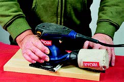 The Ryobi’s teardrop-shaped grip features a light to show that the tool is plugged in.