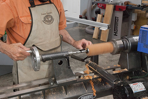 Drilling salt shaker base with a Forstner bit