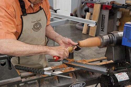 Scraping counterbore into salt shaker base