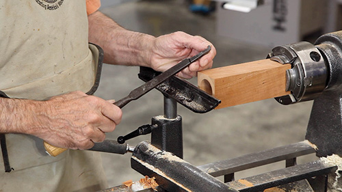 Showing scraper made from an old mortise chisel