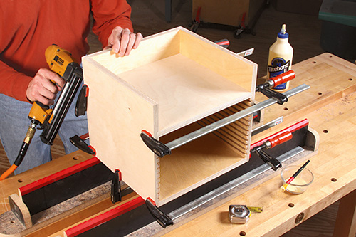 Sanding and assembling saw blade organizer carcass