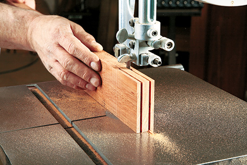 Cutting screen door tenons with a band saw