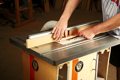 Checking screen door glass rabbets against router table bit opening