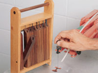 Scroll saw blade storage with handle