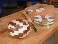 Finished segmented bowl and blank samples