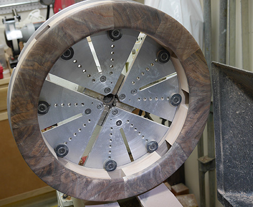 Final sanded ship wheel ring