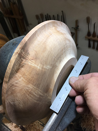 Checking flatness of final cut bowl foot