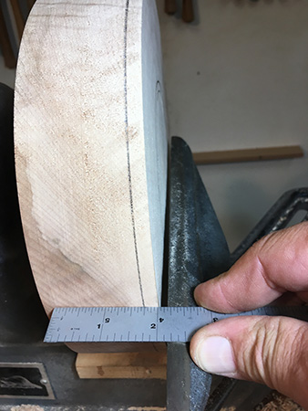 Marking edge of blank to cut down foot
