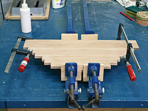 Glued-up panel for corner cabinet shelving