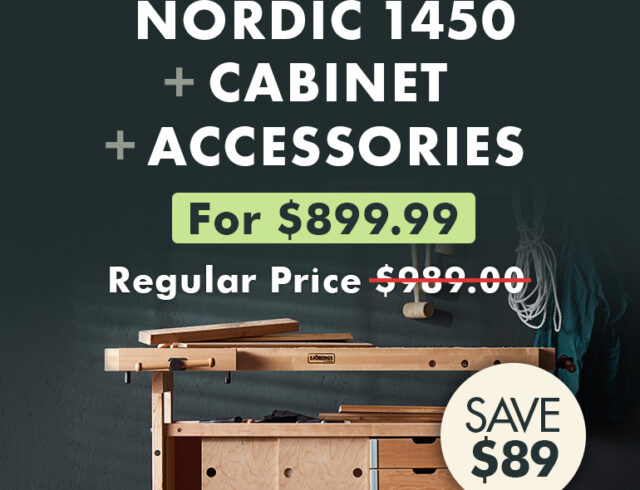 Save $89 on Sjobergs Nordic 1450 Workbench Plus Cabinet and Accessories