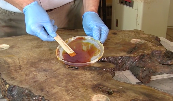 Filling Voids and Cracks in Wood with Two-Part Epoxy