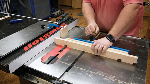 Cutting notches into bottom of cherry shelf stock