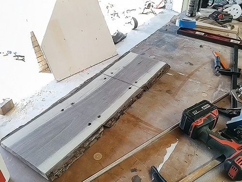 Laying out cuts in panel for assembling table