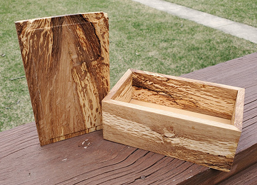 Small box made with spalled wood