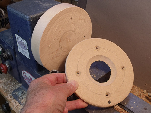 Removing MDF plate from shopmade chuck