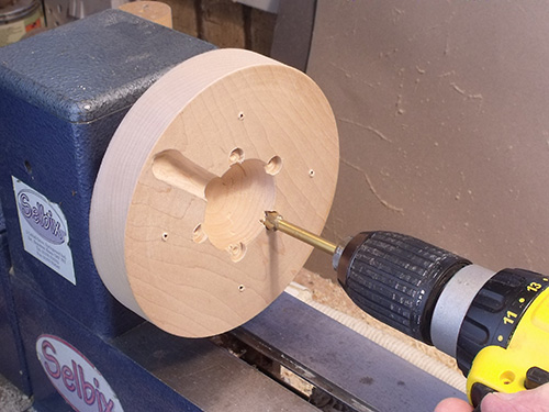 Drilling holes in lathe chuck
