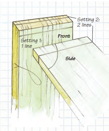 Drawing of a single lap joint for desk