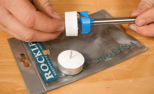 Rockler Forstner bit for cutting candle holder