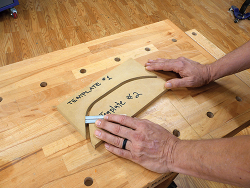 Marking out two sides of steam bending form