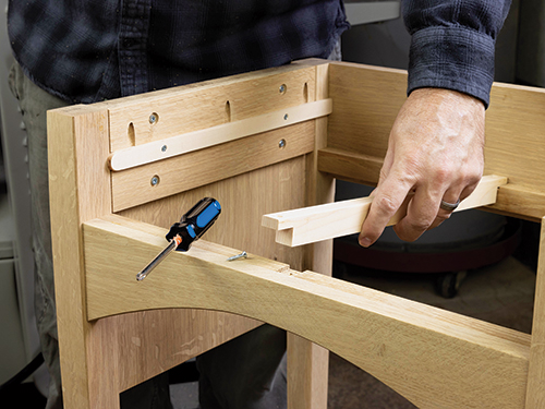 Adding wooden slide to server for mounting drawer