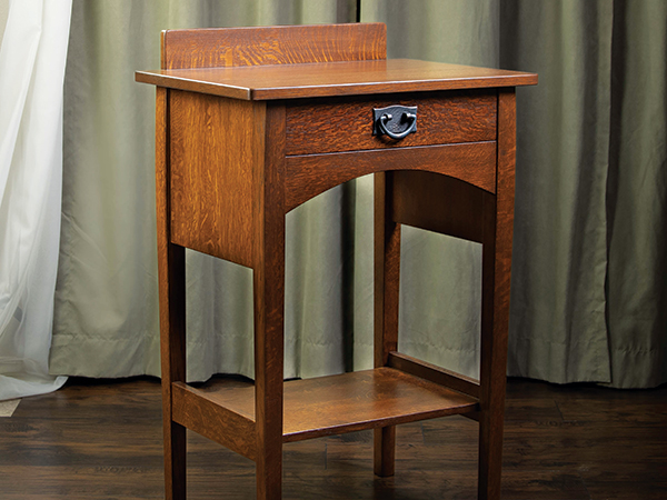 Stickley-inspired table with storage drawer