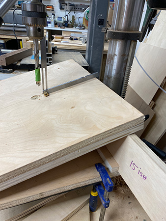 Setting drill press jig angle with spacer
