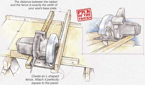 Panel-cutting Jig For a One-woodworker Shop