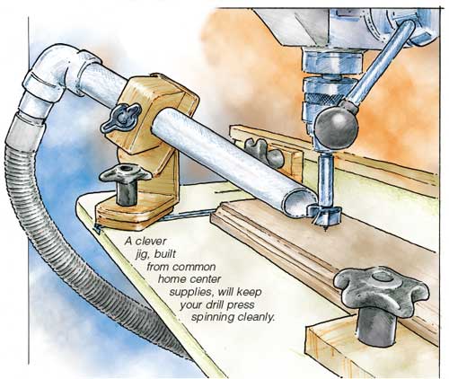 Cleaner Drilling with Pivoting Vacuum Jig