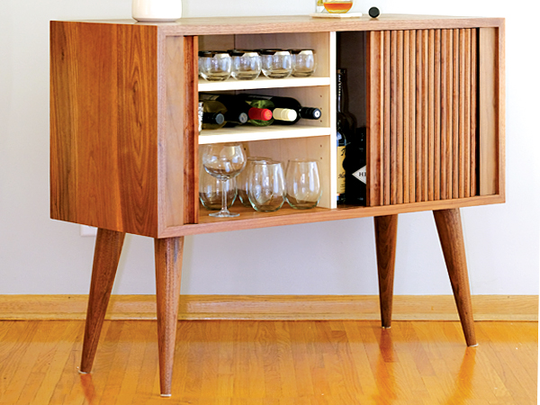 Build A Mid Century Tambour Cabinet, Mid Century Modern Furniture Plans