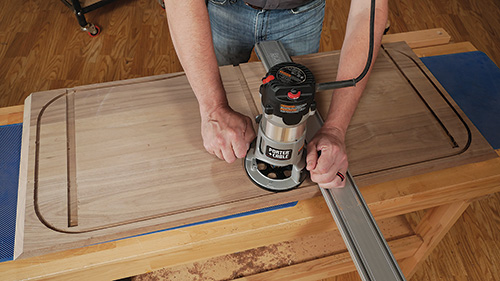 Routing dadoes in tambour door for dividers