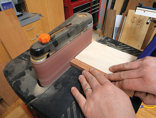 Sanding edging even with panel on tansu chest