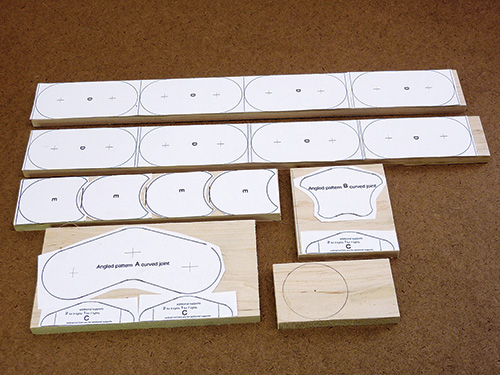 Laying out menorah blanks by template