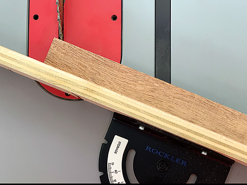Using miter gauge to guide frame cuts