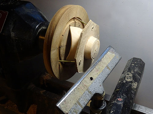 Shopmade chuck for reverse-mounting