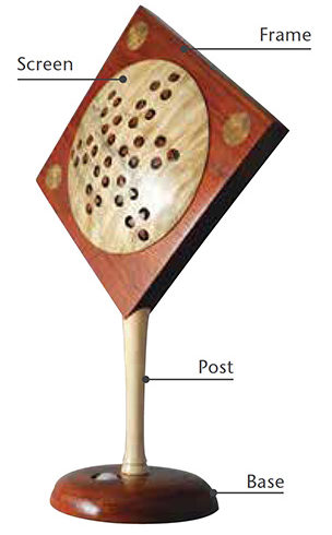 Wood components for turned lamp