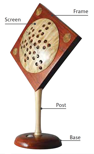 Wood components for turned lamp