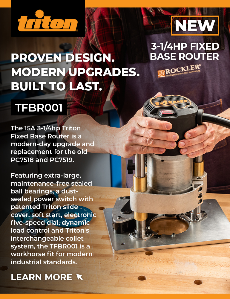 New Triton 3 and one quarter hp fixed base router - Learn More
