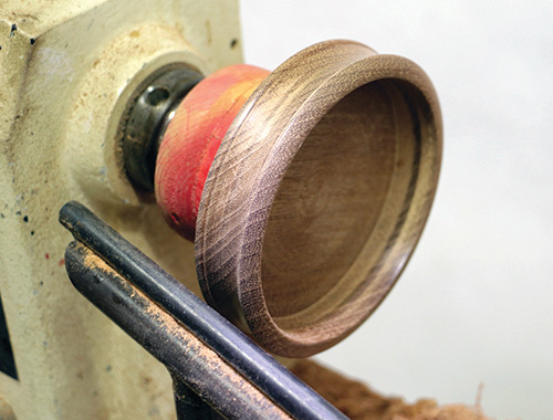 Close-up of wine caddy interior depth