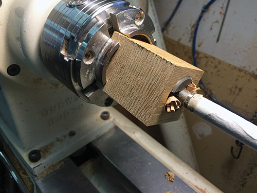 Drilling main stopper hole with Forstner bit