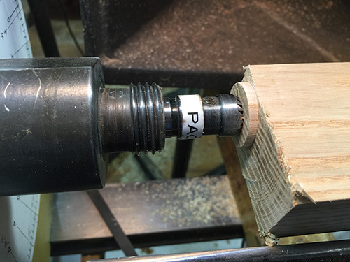 Tenon for setting up offset turning on lathe