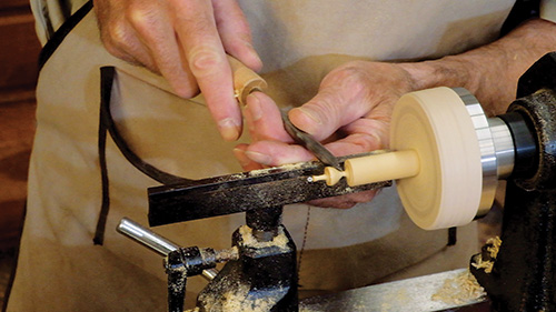 Cleaning earring shape with a shop-made skew