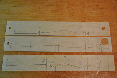 Stretcher and leg patterns for a turned stool
