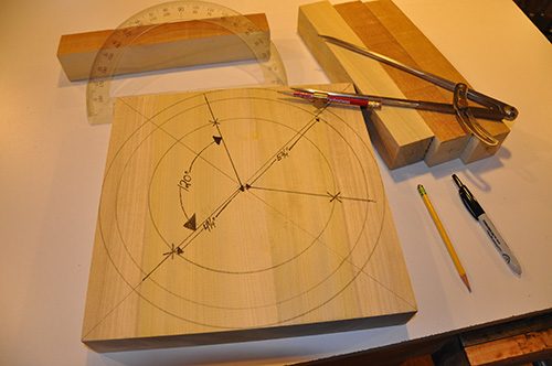 Seat layout for turning a footstool seat