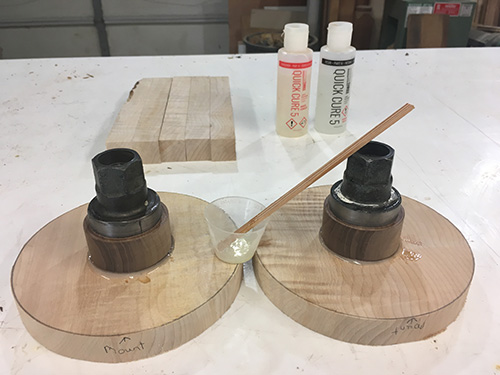 Setting up hourglass mounting plates