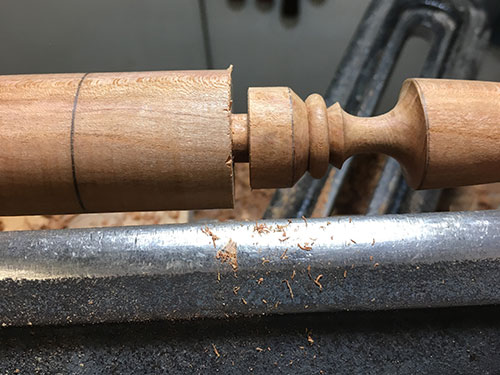 Shaping end of letter opener handle