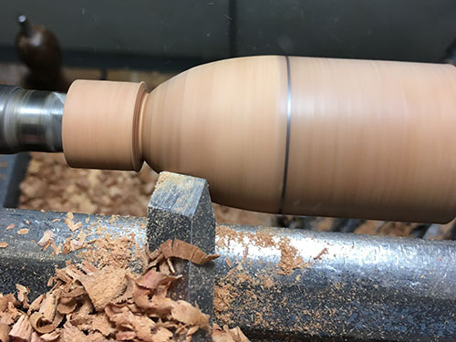 Shaping the base of letter opener handle blank