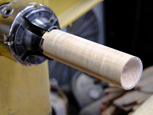 Shop-made jam chuck mounted on lathe