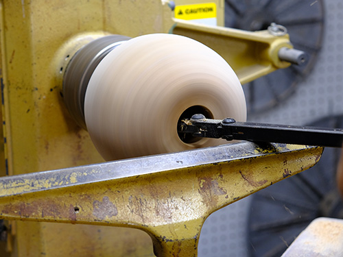 Hollowing out center of pumpkin turning